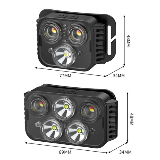 USB Charging Running Strong Bald Headlight Fishing Camping Waterproof Light, Style: 3 Light Head by buy2fix