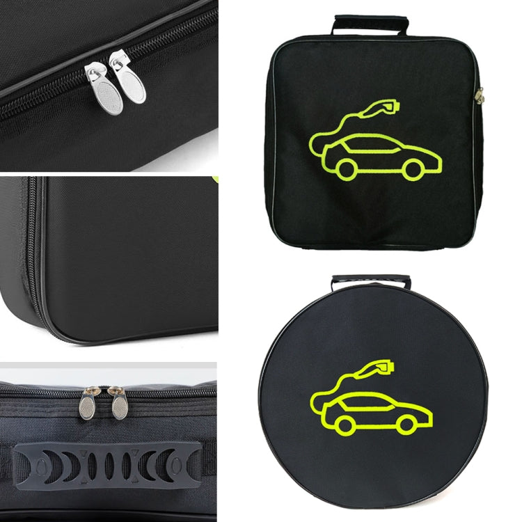Car Charging Cable Storage Bag Carry Bag For Electric Vehicle Charger Plugs,Spec: Round Without Logo by buy2fix