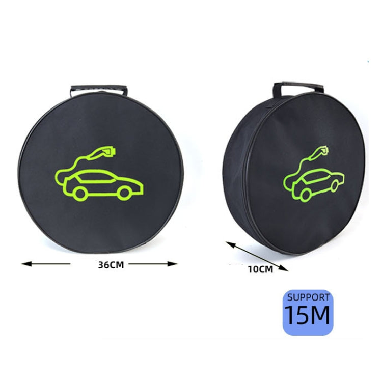 Car Charging Cable Storage Bag Carry Bag For Electric Vehicle Charger Plugs,Spec: Round With Logo by buy2fix