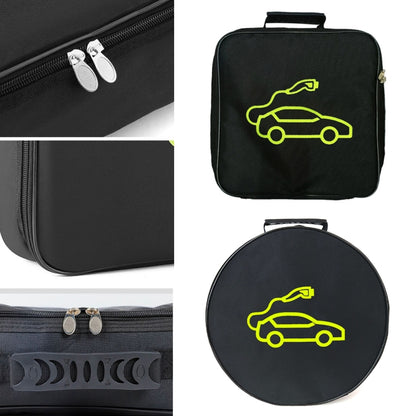 Car Charging Cable Storage Bag Carry Bag For Electric Vehicle Charger Plugs,Spec: Square Without Logo by buy2fix