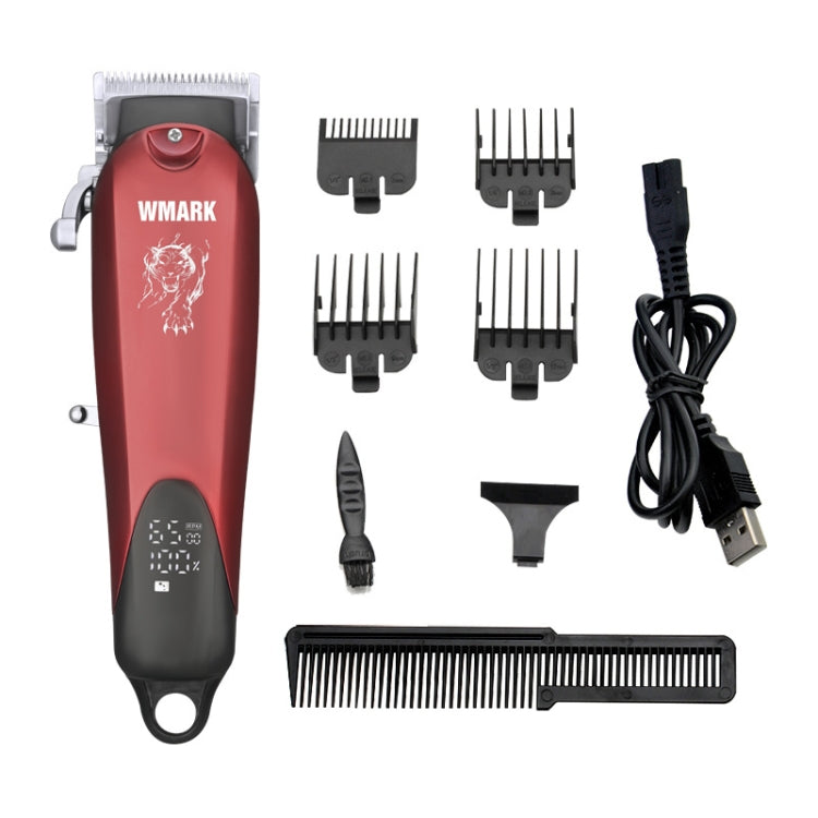 WMARK NG-103B Electric Hair Clipper Wireless LCD Display Hair Clipper(Red) - Hair Trimmer by WMARK | Online Shopping UK | buy2fix