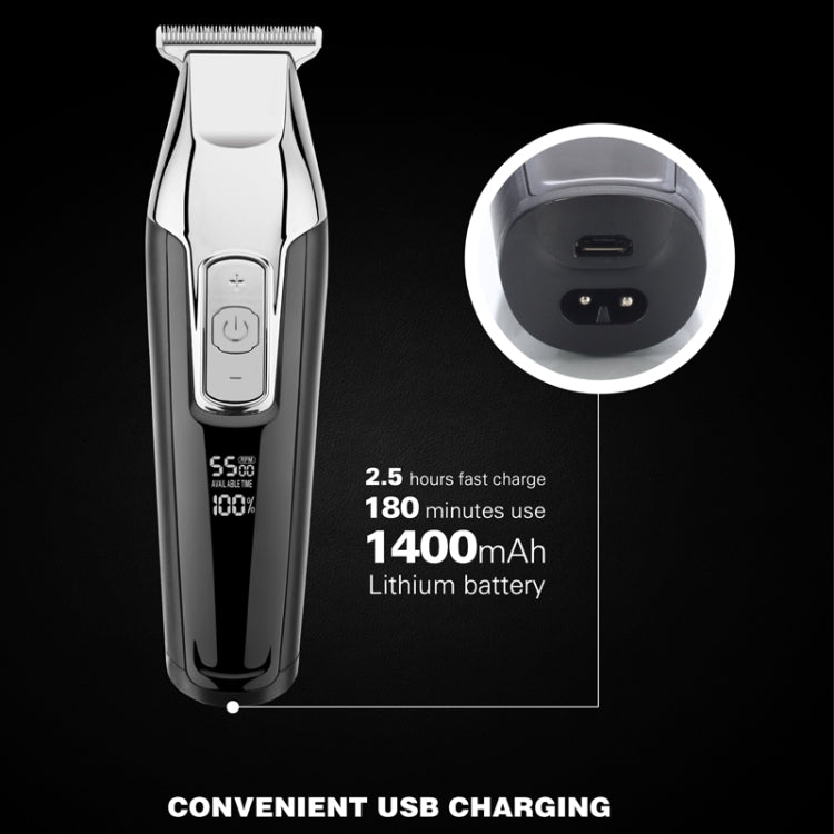 WMARK C24-HC011 USB Engraving Scissor LED Display Rechargeable Hair Clipper, EU Plug - Hair Trimmer by buy2fix | Online Shopping UK | buy2fix