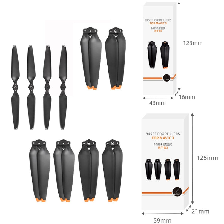 For Mavic 3 1pair Sunnylife 9453F-1 Orange Paddle Tip Quick Release Blades - DJI & GoPro Accessories by Sunnylife | Online Shopping UK | buy2fix