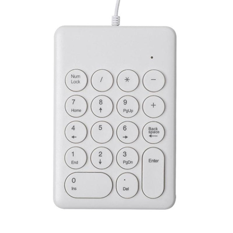 269 18 Keys Accounting Bank Wired Mini Chocolate Numeric Keypad, Cable Length: 1.25m(White) - Wired Keyboard by buy2fix | Online Shopping UK | buy2fix