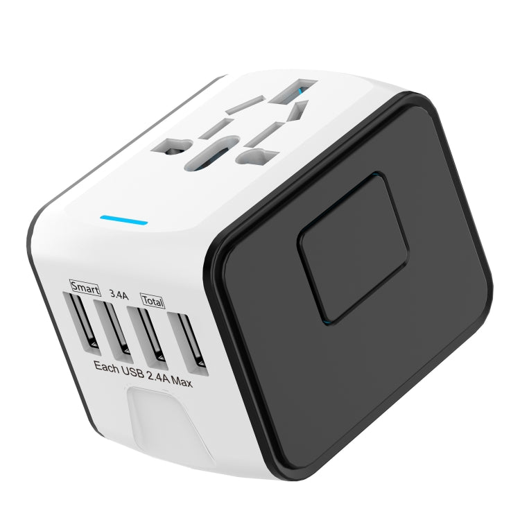 BMAX 199-04U Travel Multifunctional USB Converter 4 USB Universal Socket(White Black) - Consumer Electronics by BMAX | Online Shopping UK | buy2fix