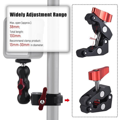 JMSUZ 124124 SLR Camera Rail Adjustable Clamp Crab Clamp+Magic Arm - Camera Accessories by JMSUZ | Online Shopping UK | buy2fix