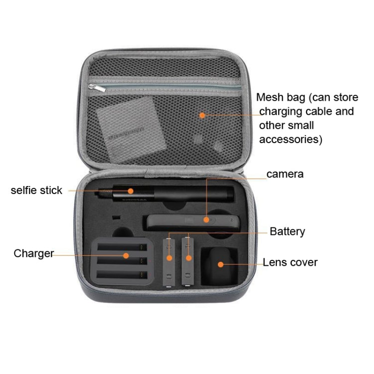 BRDRC For Insta360 ONE X3/X2 Panoramic Camera Storage Bag(Gray) - DJI & GoPro Accessories by buy2fix | Online Shopping UK | buy2fix