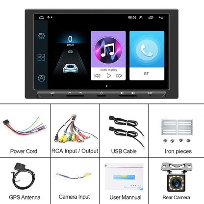 7 inch Carplay GPS Navigation Reverse Integrated Machine, Style: Standard+12 Light Camera(1+16G) - In Car by buy2fix | Online Shopping UK | buy2fix