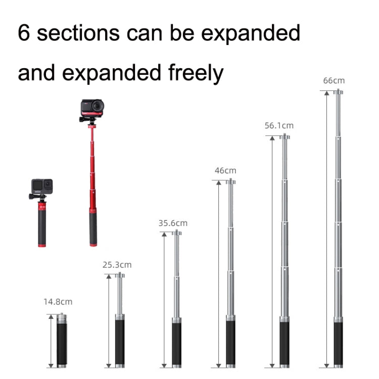 Sunnylife TY-Q9404 For GoPro11 / Insta360 X3 Pocket Desktop Tripod Stand Extension Rod Edition (Titanium Color) - DJI & GoPro Accessories by Sunnylife | Online Shopping UK | buy2fix