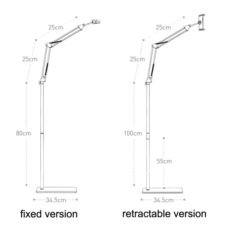 SSKY L10 Home Cantilever Ground Phone Holder Tablet Support Holder, Style: Retractable+Desktop Clip (Black) - Lazy Bracket by SSKY | Online Shopping UK | buy2fix