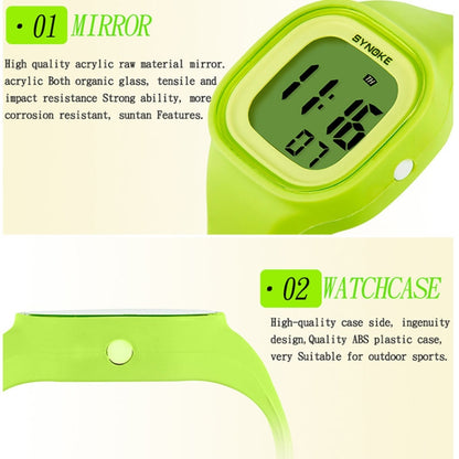 SYNOKE 66896 Multifunctional Detachable Waterproof Luminous Student Watch(Green) - Silicone Strap Watches by SYNOKE | Online Shopping UK | buy2fix