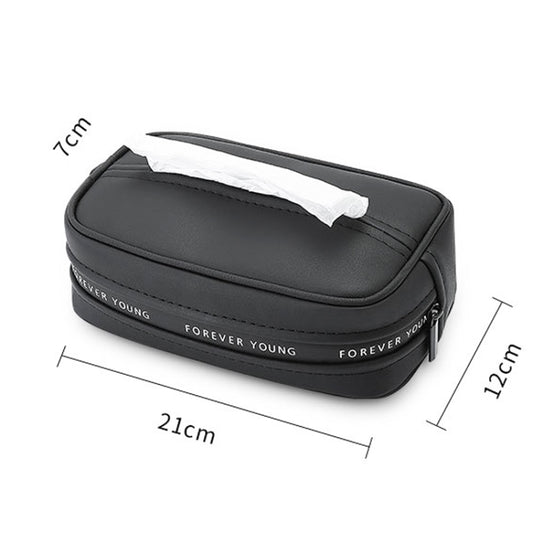 Multifunctional Car Chair Back Hanging Tissue Box(Black) by buy2fix