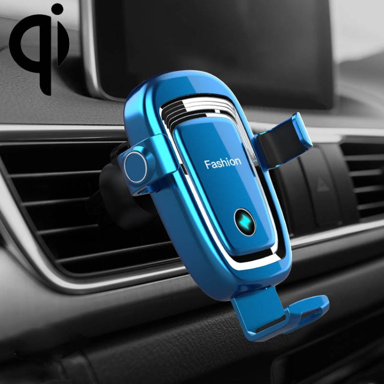 S19 15W Gravity Car Phone Wireless Charging Stand(Blue) - In Car by buy2fix | Online Shopping UK | buy2fix