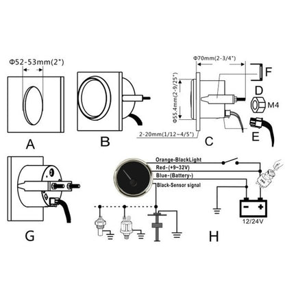 PMW2 DN52mm Car Truck RV Conversion Water Tank Water Level Table(BS) - In Car by buy2fix | Online Shopping UK | buy2fix