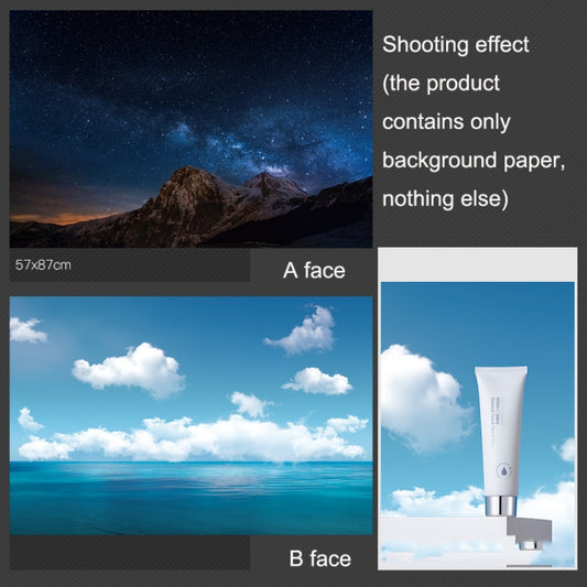 3D Double-Sided Matte Photography Background Paper(Sea Sky+Stars Mountains) by buy2fix