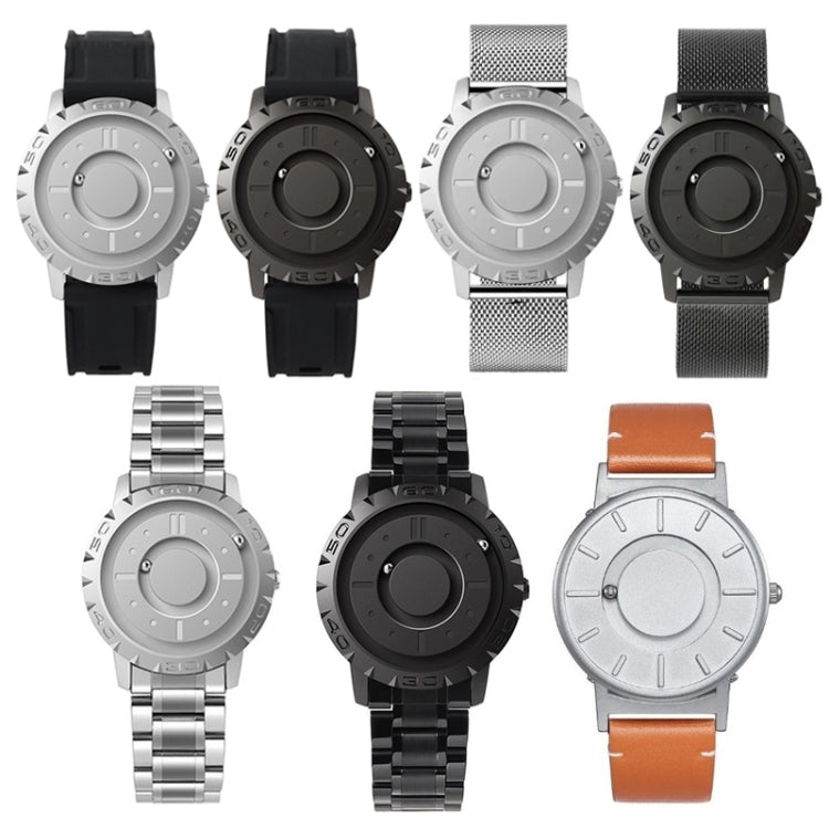 EUTOUR E030 Magnetic Ball Men Bezel-Free Design Watch(Silver) - Metal Strap Watches by buy2fix | Online Shopping UK | buy2fix