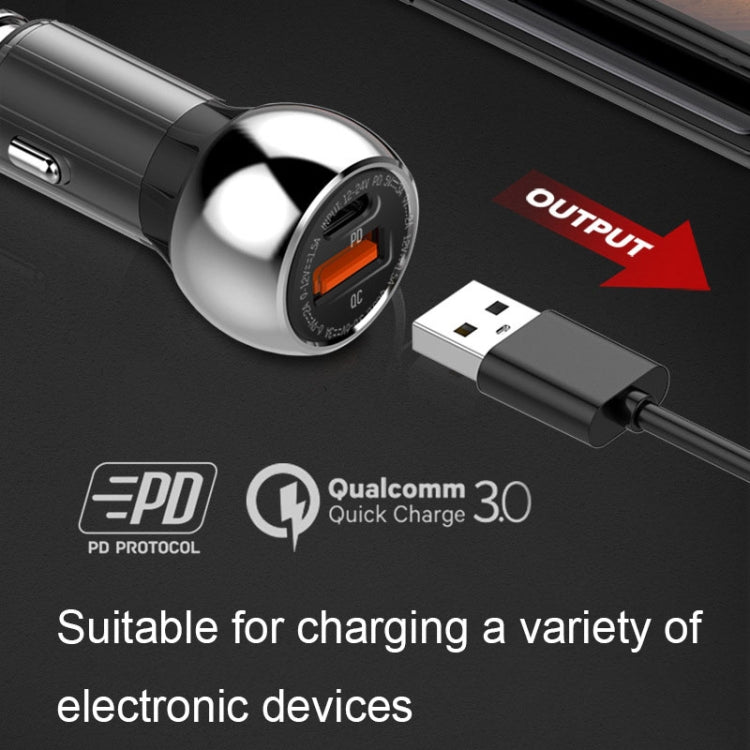 LDNIO C1 36W PD + QC 3.0 Car Fast Charger High Power Smart USB Car Charger with USB-C/Type-C Cable - In Car by LDNIO | Online Shopping UK | buy2fix