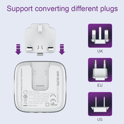 LDNIO A3513Q 32W QC3.0 3 USB Ports Phone Adapter US Plug with 8 Pin Cable - Mobile Accessories by LDNIO | Online Shopping UK | buy2fix