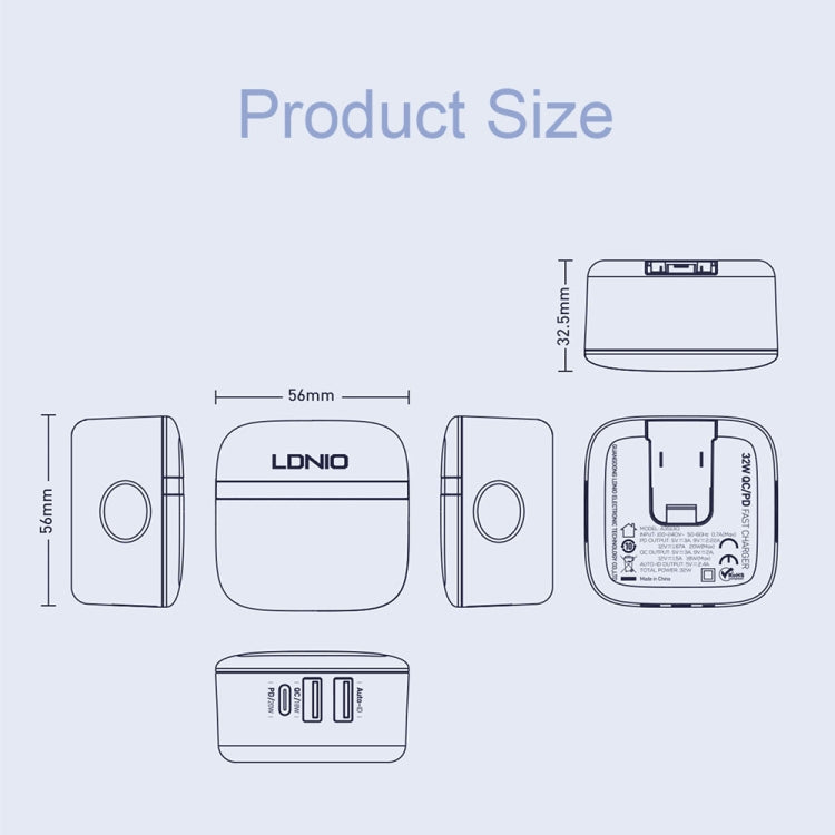 LDNIO A3513Q 32W QC3.0 3 USB Ports Phone Adapter EU Plug with Micro USB Cable - Mobile Accessories by LDNIO | Online Shopping UK | buy2fix