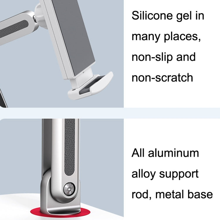 SSKY X38 Desktop Phone Tablet Stand Folding Online Classes Support, Style: Single Arm Charging Version (White) - Desktop Holder by SSKY | Online Shopping UK | buy2fix