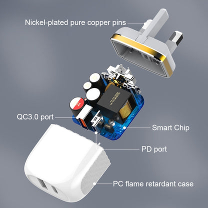 LDNIO A2316C 20W PD+QC 3.0 Phone USB Multi-hole Fast Charger UK Plug with USB-C/Type-C Cable - Mobile Accessories by LDNIO | Online Shopping UK | buy2fix