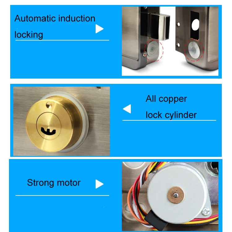 ID Access Control One Piece Induction Motor Lock Single Head ID Swipe Card - Security by buy2fix | Online Shopping UK | buy2fix