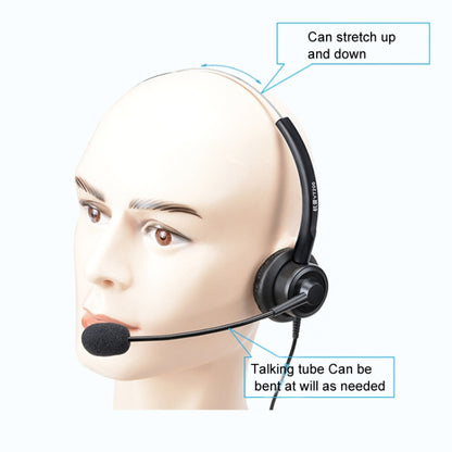VT200 Single Ear Telephone Headset Operator Headset With Mic,Spec: 3.5mm Double Plug PC Head - Consumer Electronics by buy2fix | Online Shopping UK | buy2fix