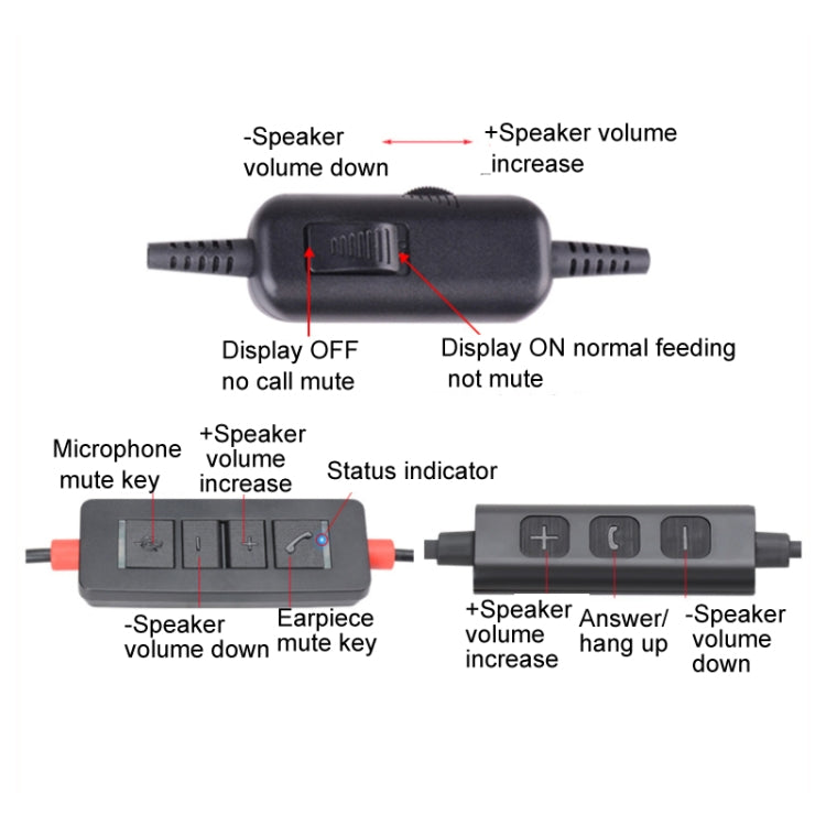 VT200D Double Ears Telephone Headset Operator Headset With Mic,Spec: Crystal Head - Consumer Electronics by buy2fix | Online Shopping UK | buy2fix