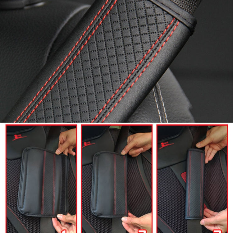Fiber Leather Embossed Car Seat Belt Shoulder Cover Protector 6.5X23cm(Black Blue) - In Car by buy2fix | Online Shopping UK | buy2fix