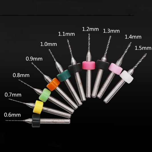 10 In 1 PCB Tungsten Steel Drill Bits Carving Miniature Drill Bits, Size: 0.6-1.5mm by buy2fix