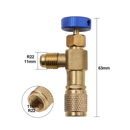 Air Conditioner Fluoridation Safety Valve Refrigerant Filling Connector(Side R22 Bottom R22) by buy2fix