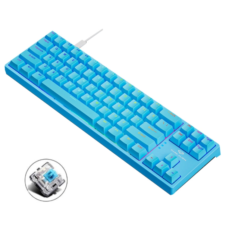 Dark Alien K710 71 Keys Glowing Game Wired Keyboard, Cable Length: 1.8m, Color: Blue Green Shaft - Wired Keyboard by Dark Alien | Online Shopping UK | buy2fix