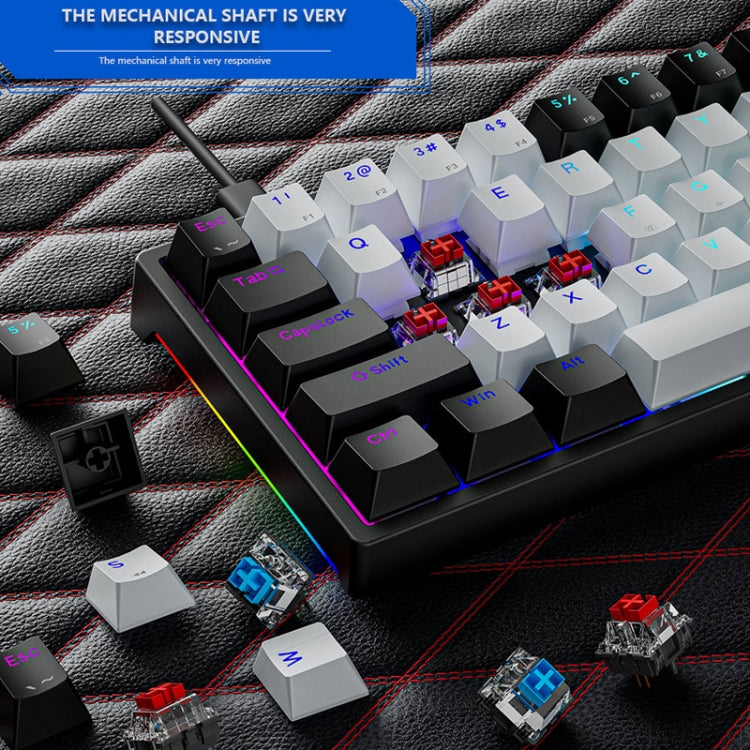 Dark Alien K710 71 Keys Glowing Game Wired Keyboard, Cable Length: 1.8m, Color: White Black Red Shaft - Wired Keyboard by Dark Alien | Online Shopping UK | buy2fix