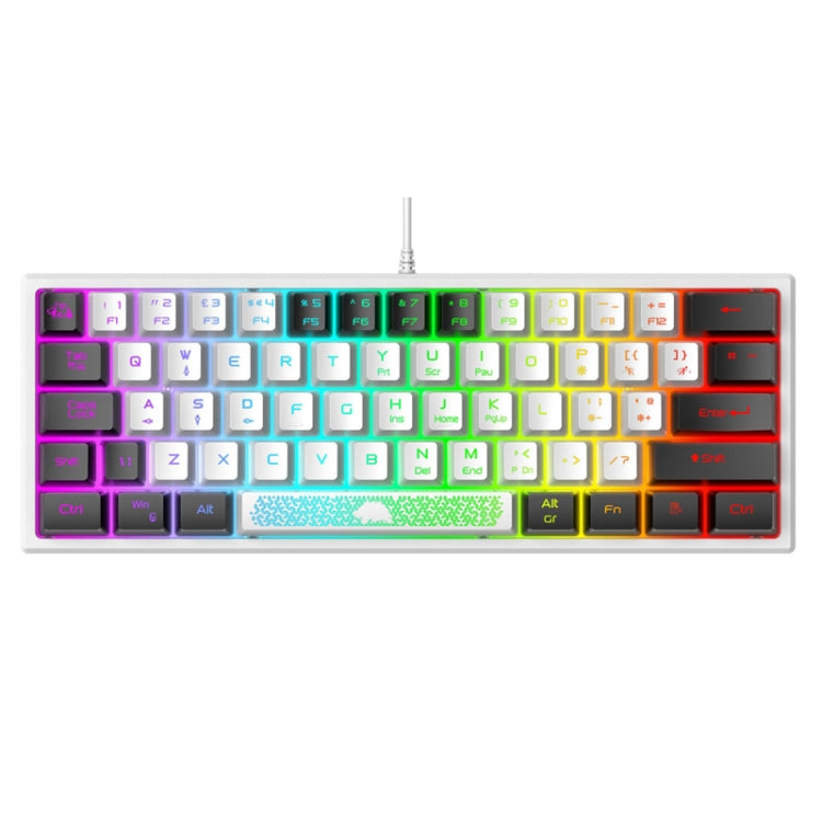 ZIYOULANG K61 62 Keys Game RGB Lighting Notebook Wired Keyboard, Cable Length: 1.5m(White Black) - Wired Keyboard by ZIYOULANG | Online Shopping UK | buy2fix