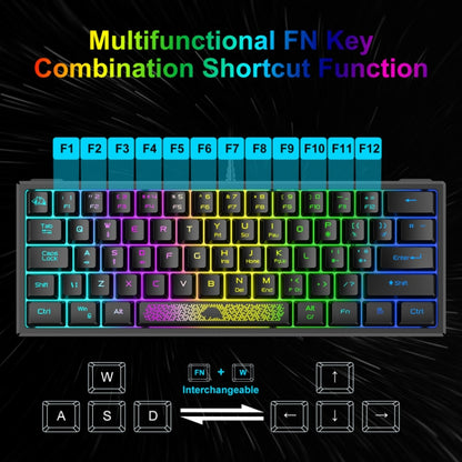 ZIYOULANG K61 62 Keys Game RGB Lighting Notebook Wired Keyboard, Cable Length: 1.5m(Blue) - Wired Keyboard by ZIYOULANG | Online Shopping UK | buy2fix