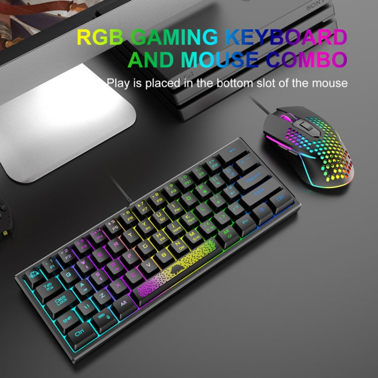 ZIYOULANG K61 62 Keys Game RGB Lighting Notebook Wired Keyboard, Cable Length: 1.5m(Black) - Wired Keyboard by ZIYOULANG | Online Shopping UK | buy2fix