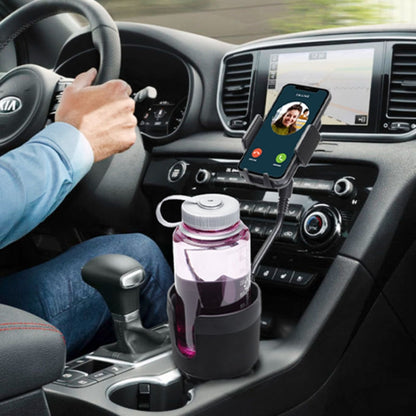 2 in 1 Multifunctional Car Cup Holder Extra Large Mobile Phone Holder(Black) - In Car by buy2fix | Online Shopping UK | buy2fix