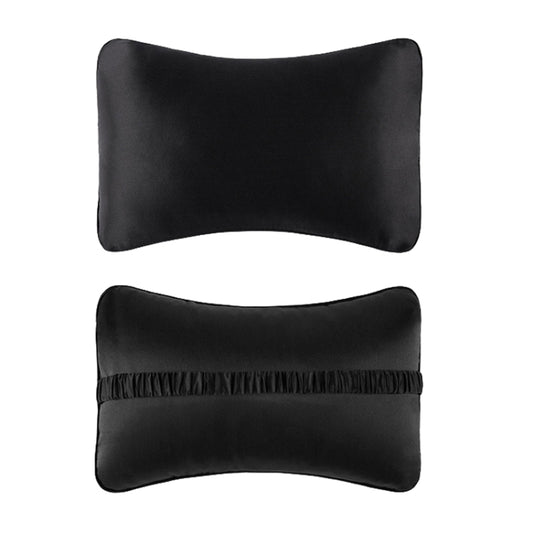 TZ19 Silk Car Head Pillow Car Memory Foam Comfort Lumbar Support(Black) by buy2fix