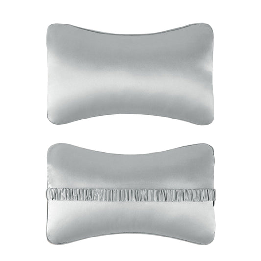 TZ19 Silk Car Head Pillow Car Memory Foam Comfort Lumbar Support(Silver Gray) by buy2fix