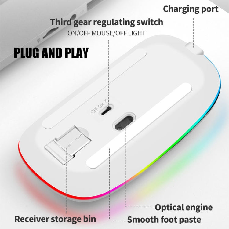 XUNSVFOX XYH50 4 Keys USB Charging Business Office Wireless Light Mouse(White) - Wireless Mice by XUNSVFOX | Online Shopping UK | buy2fix