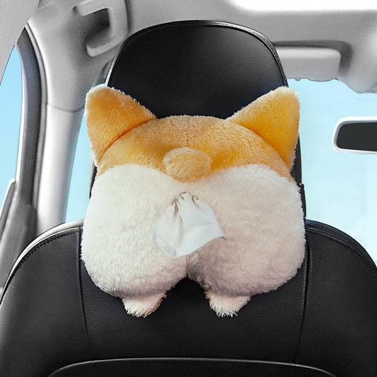Multifunctional Cartoon Armrest Box Seat Back Tissue Box, Styles: Corgi by buy2fix