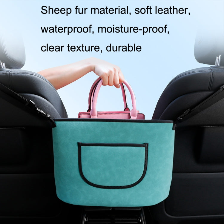 DE RAN FU Car Seat Storage Bag Chair Back Fur Leather Storage Bag(Black) - In Car by DE RAN FU | Online Shopping UK | buy2fix