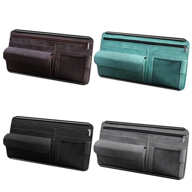 DE RAN FU Car Shade Glasses Box Storage Bag Car Flip Fur Glue Box Zipper Card Bag(Grey) - In Car by DE RAN FU | Online Shopping UK | buy2fix