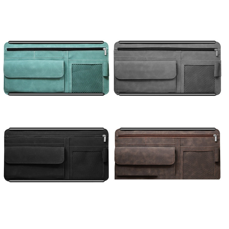 DE RAN FU Car Shade Glasses Box Storage Bag Car Flip Fur Glue Box Zipper Card Bag(Blue) - In Car by DE RAN FU | Online Shopping UK | buy2fix