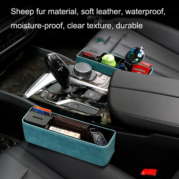 DE RAN FU Car Seat Storage Box Cup Holder Fur Citrine Phone Sundry Storage Box(Brown) - In Car by DE RAN FU | Online Shopping UK | buy2fix