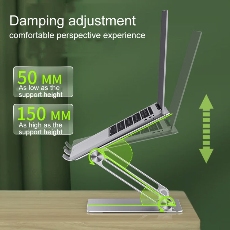 Aluminum Laptop Tablet Stand Foldable Elevated Cooling Rack,Style: Triangle Fantasy Black - Computer & Networking by buy2fix | Online Shopping UK | buy2fix