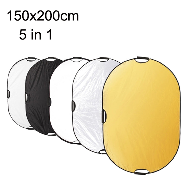 Selens  5 In 1 (Gold / Silver  / White / Black / Soft Light) Folding Reflector Board, Size: 150x200cm -  by Selens | Online Shopping UK | buy2fix