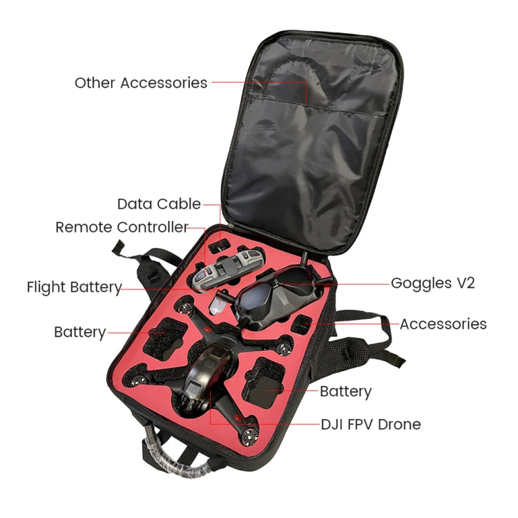 For DJI FPV Drone Shoulder Bag Waterproof Wear-resistant Oxford Fabric Storage Bag(Black) - DJI & GoPro Accessories by buy2fix | Online Shopping UK | buy2fix