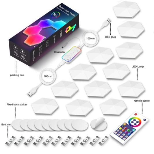 12pcs / Set Gaming Ambient Light Smart Chiclet Backdrop Quantum Wall Light, Versions: Bluetooth by buy2fix