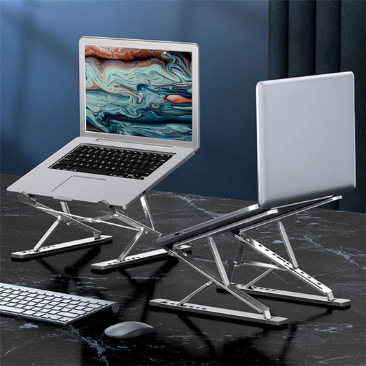 N8 Double-layer Foldable Lifting Aluminum Alloy Laptop Heat Dissipation Stand, Color: Gray by buy2fix